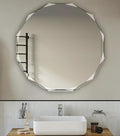 Single Beveled Edge Circle Mirror Frameless Wall Mount Bathroom Vanity Mirror by Unknown