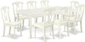 East West Furniture DOKE9-LWH-W 9 Piece Dining Set Includes a Rectangle Dining by EastWestFurniture