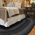 Homespice Jet Black Oval Woven Rug 5x8' – Primitive Braided Area Rugs by Homespice