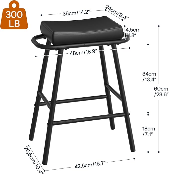 HOOBRO Bar Stools, 24” Barstools - Image 2