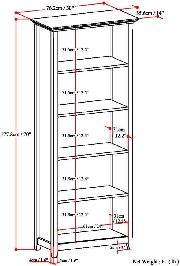 SIMPLIHOME Amherst Bookcase - Image 3