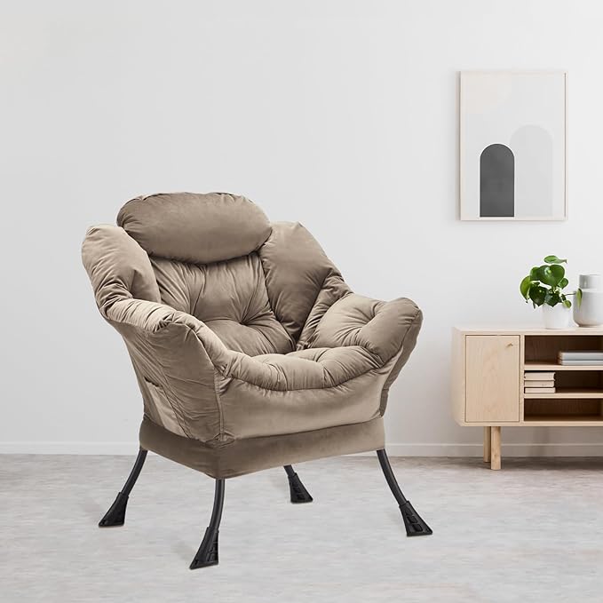 Lazy Chair Thick Padded, Comfy Velvet Accent Lounge Chair - Image 9