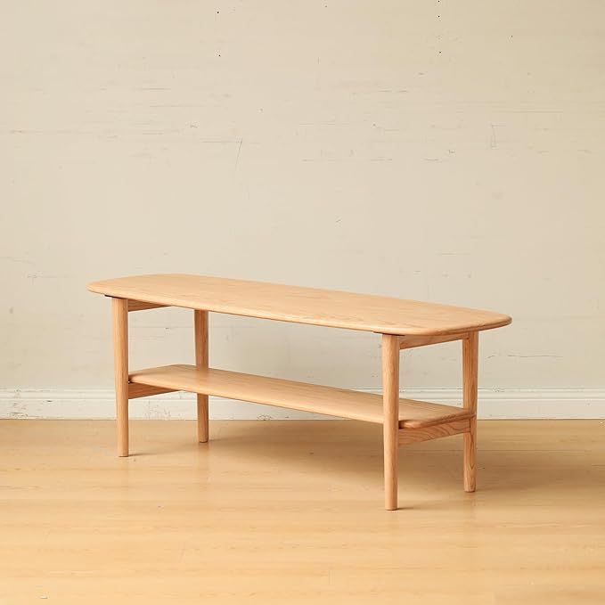 KEIKI 100% Solid Wood Coffee Table, Center Table, Modern Coffee Table - Image 4