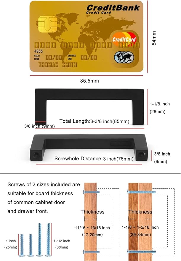 KOOFIZO Solid Square Bar Cabinet Handle - Image 2