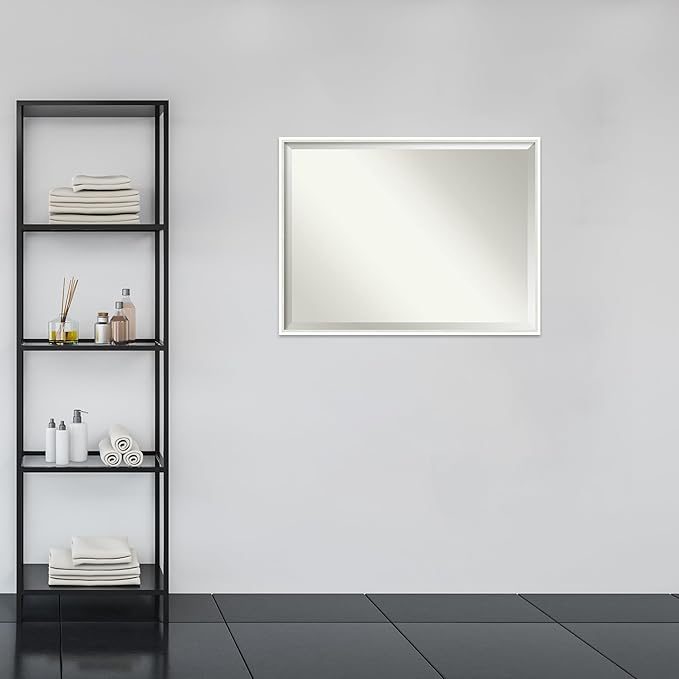 Amanti Art White Bathroom Mirror - Image 4