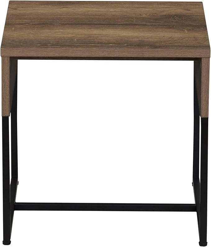 Household Essentials Wrap Square Side End Table Ashwood Rustic Wood Grain and - Image 7