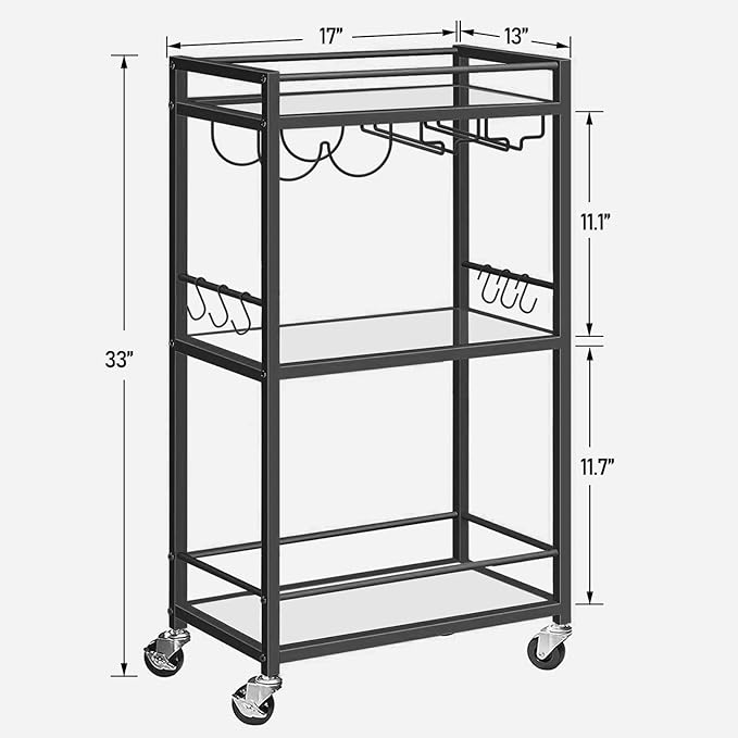 TUTOTAK Bar Cart, Home Bar Serving Cart - Image 7