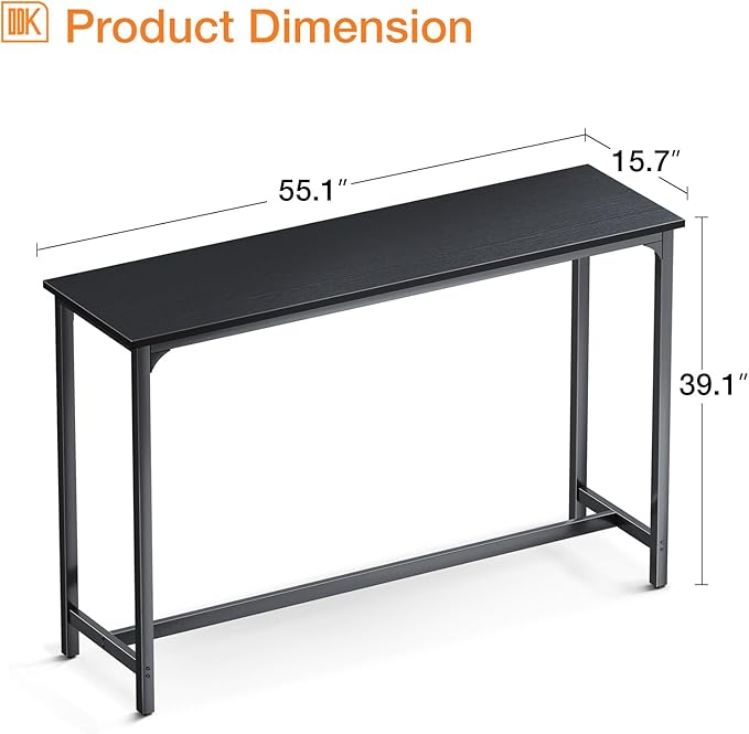 ODK 55 Inch Bar Table, Bar Height Pub Table, Counter Height Bar Table, - Image 3
