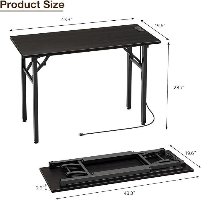TEMI Small Computer Desk Folding Table - Image 3