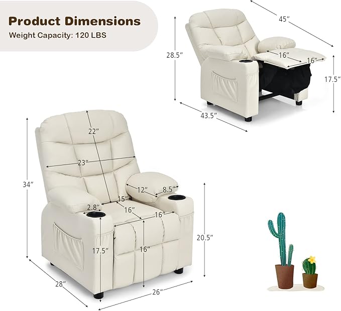 Costzon Kids Recliner Chair - Image 3