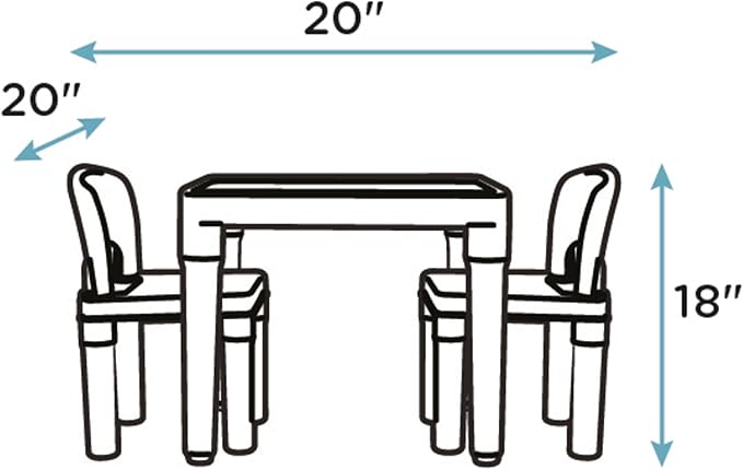 Humble Crew Kids Plastic Table and 2 Chairs Set, Lightweight Toddler Activity - Image 6