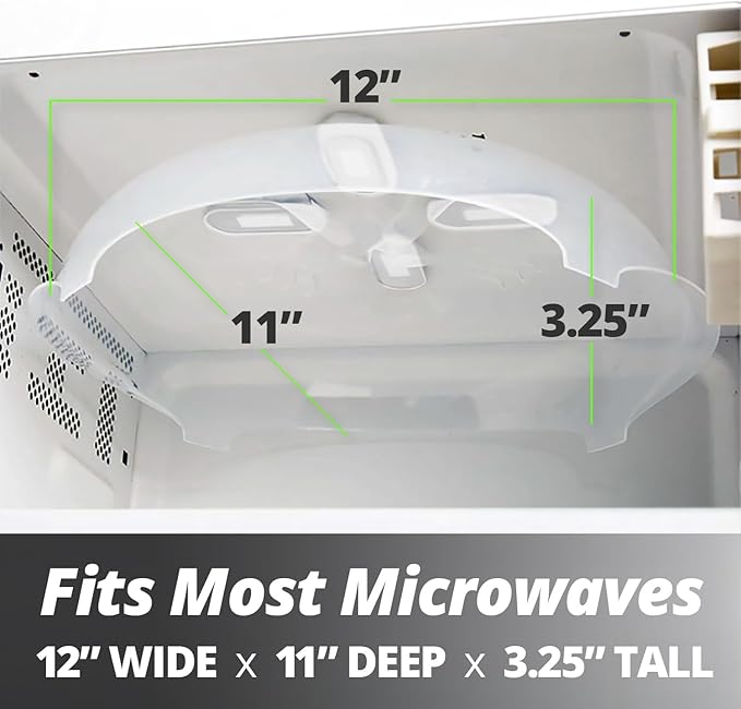 Magnetic Splatter Cover, 12-Inch Clear BPA-Free Food Lid, Vented Plate Guard - Image 2