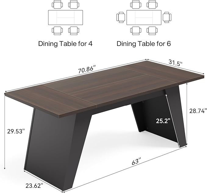 LITTLE TREE 71-Inch Dining Table, Rectangular Kitchen Table - Image 2