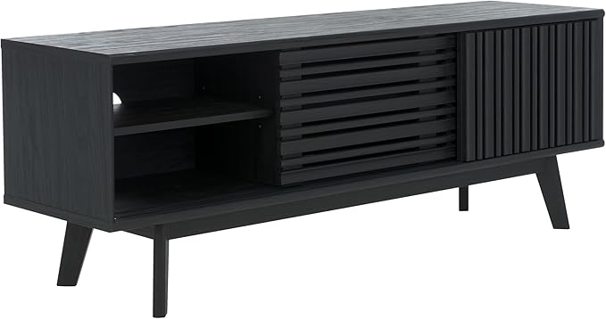 SAFAVIEH ESMA TV Stand for up to 65" Flatscreen – Black, Sliding Doors - Image 8