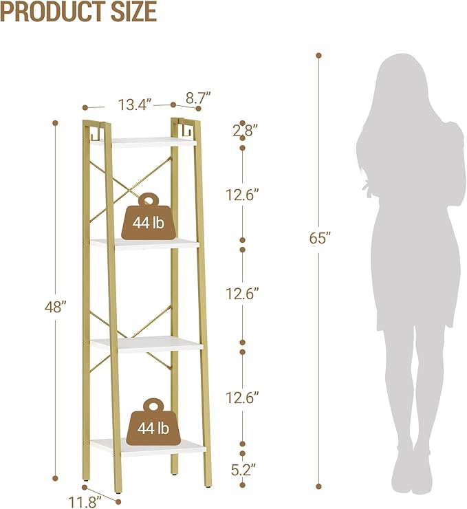 Ladder Shelf, Bookshelf Bookcase, Freestanding Corner Storage Shelve - Image 2