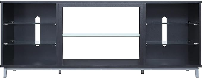 Manhattan Comfort Brighton 60" TV 7 Shelves, Tempered Glass Dividers and Media by ManhattanComfort