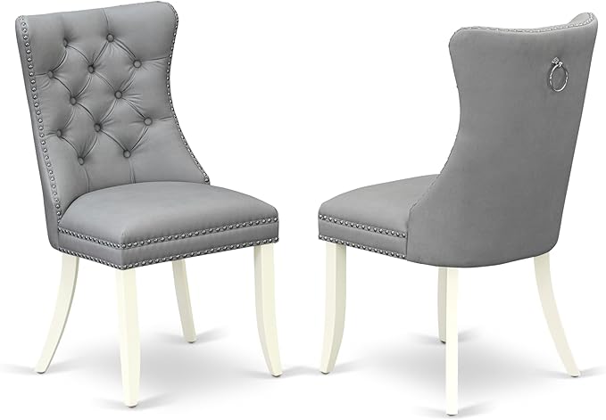 East West Furniture LGDA9-LWH-27 9 Piece Dining Room Set Includes a Rectangle - Image 6