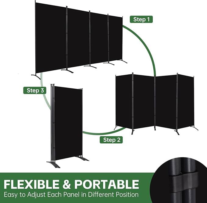 YASRKML Room Divider Folding Privacy Screens, Portable Room Divider Panel 4 - Image 4