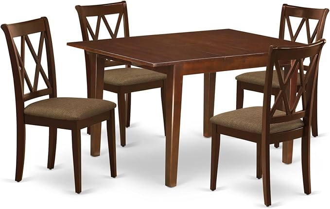 East West Furniture MLCL5-MAH-C 5 Piece Dining Set Includes a Rectangle Dining by EastWestFurniture