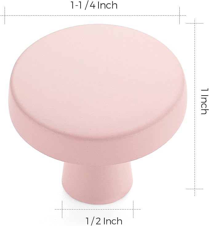 Ravinte 15 Pack Drawer Pulls 1-1/4 Inch Pink Kitchen Cabinet Knobs Solid Round - Image 3