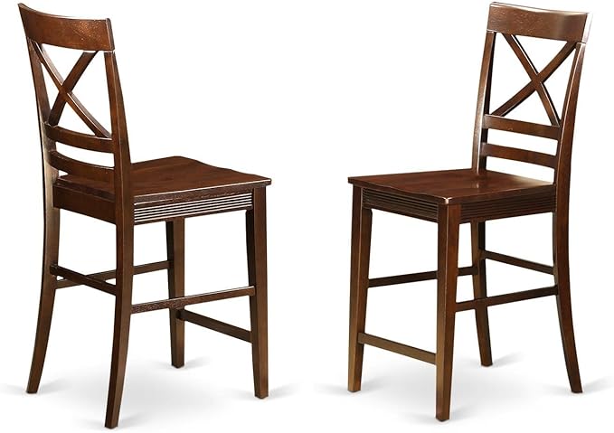 East West Furniture VNQU3-MAH-W 3 Piece Counter Height Pub Set - Image 3