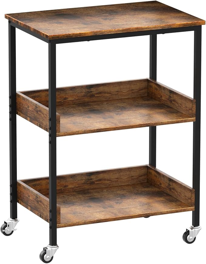 Kitchen Microwave Cart, 3 Tier Rolling Utility Cart on Wheels Coffee Cart by WelcometoASTARTHHome