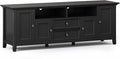 SIMPLIHOME Amherst 72-inch Wide Solid Wood TV Stand in Black, by SimpliHome