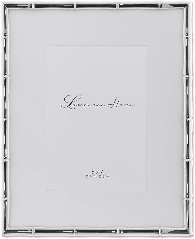 Lawrence Frames Bamboo Design Metal Frame, Matted 5x7 by LawrenceFrames