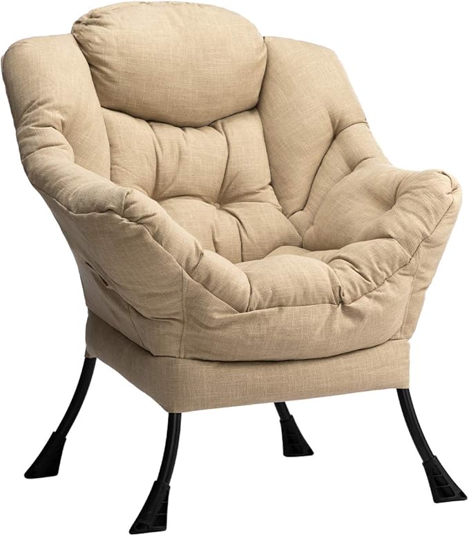 HollyHOME Modern Fabric Large Lazy Chair, Accent Oversized Comfy Reading Chair - Image 4
