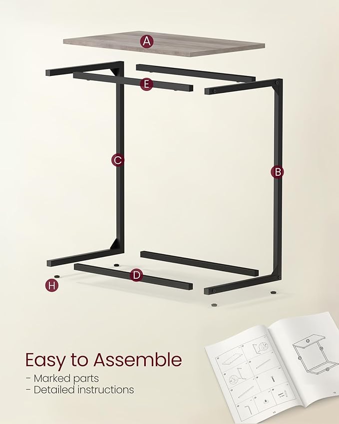 VASAGLE Set of 2 C Shape End Tables, Small Coffee Tables - Image 6
