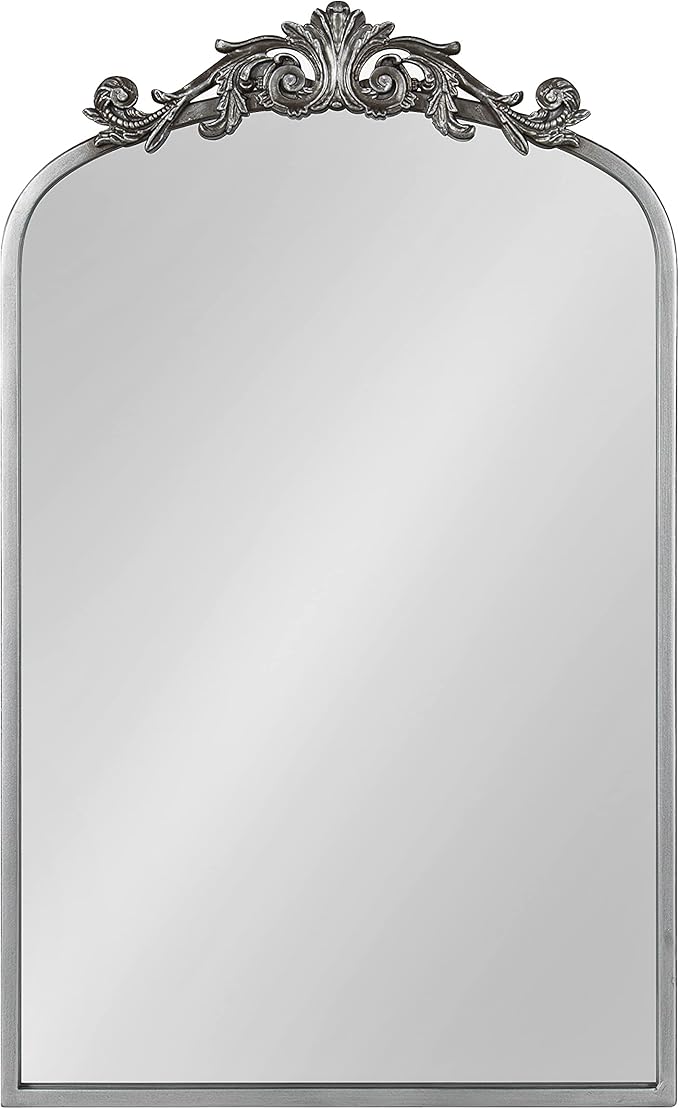 Kate and Laurel Arendahl Traditional Ornate Wall Mirror, 19 x 31, Antique Silver - Image 2