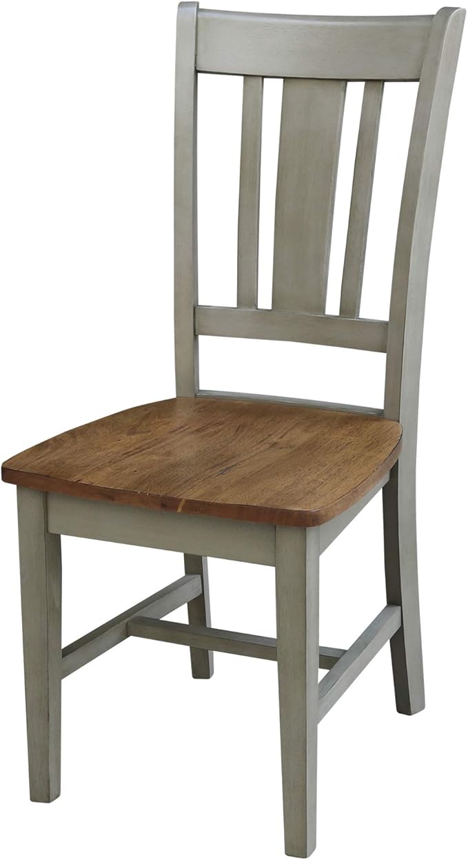 International Concepts San Remo Splatback Chair, Distressed Hickory/Stone - Image 4