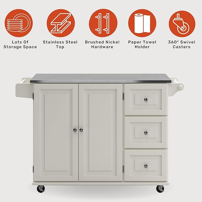 Homestyles Dolly Madison Rolling Mobile Kitchen Island - Image 3