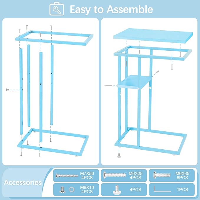 Yoobure C Shaped End Table, Side Table - Image 7