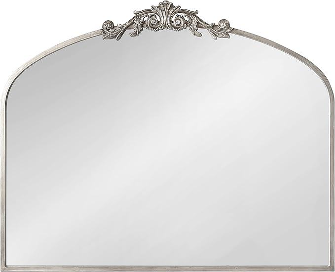 Kate and Laurel Arendahl Ornate Traditional Arched Mirror; 36 x 29; Silver; - Image 2