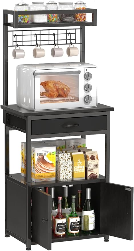 5-Tier Coffee Bar Cabinet & Microwave Stand by Unknown
