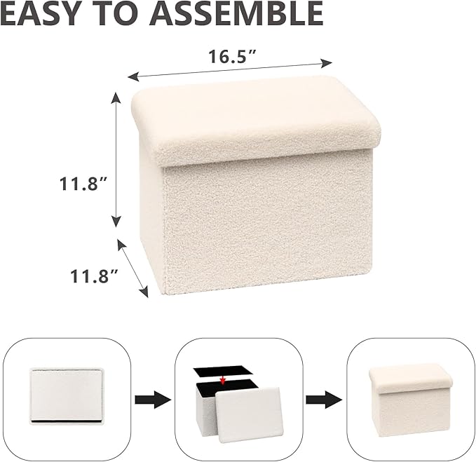 16.5 Folding Storage Ottoman Cube - Image 3