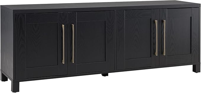 Henn&Hart Rectangular TV Stand for TV's up to 80" in Black Grain, TV Stands for by HennHart