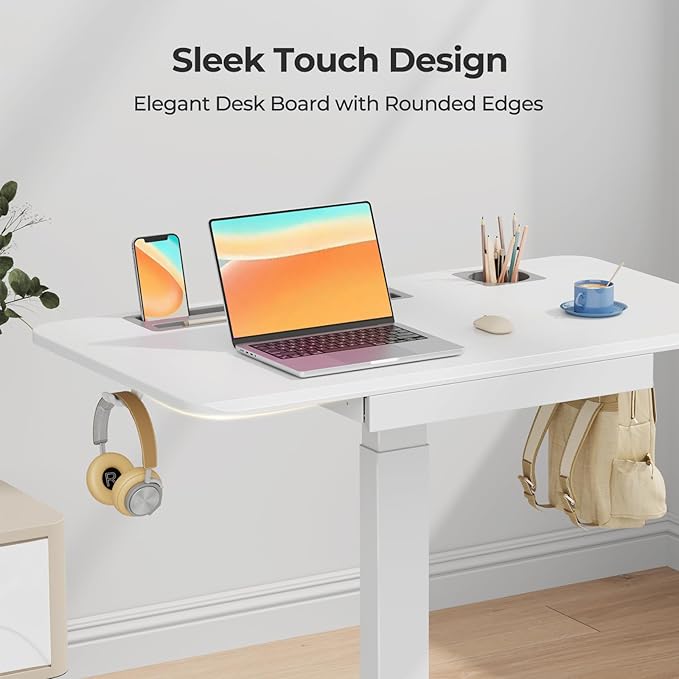 Mobile Standing Desk with Drawer, Rolling Laptop Desk on Wheels, Height - Image 9