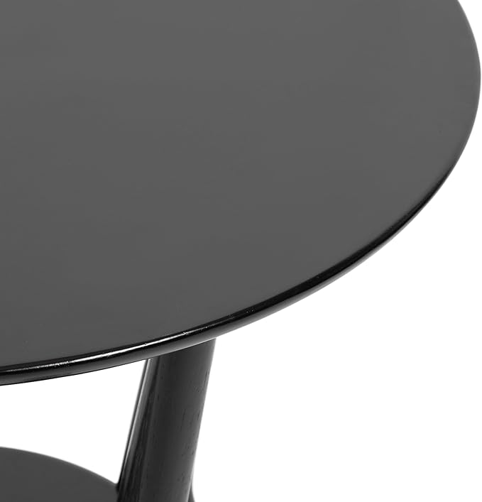Kate and Laurel Nylah Round Wooden Side Table; 24 x 24 x 24; Black; Modern - Image 6