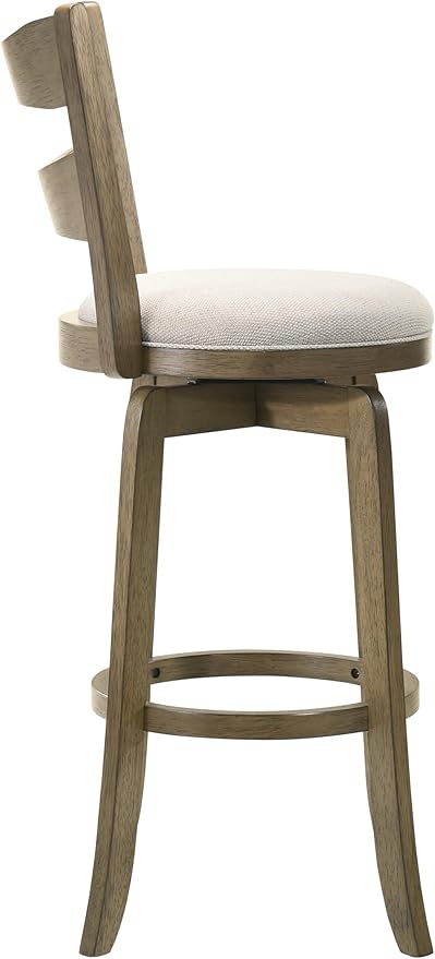 Armen Living Blair 26 in. Putty Brown Counter Height Rubberwood Swivel Barstool - Image 4