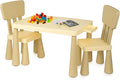 Kids Table and Chairs Set with Storage Drawer, Height-Adjustable Children's Desk by Unknown