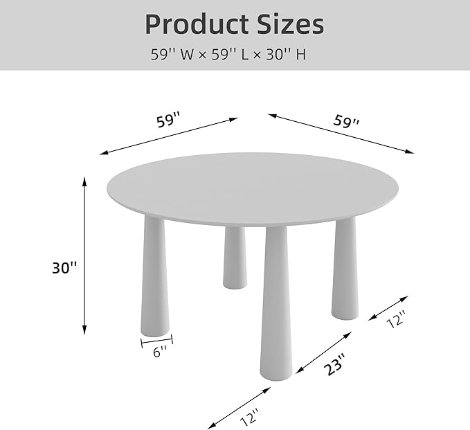 Casaphoria 59" Round Dining Table, Kitchen Table - Image 2