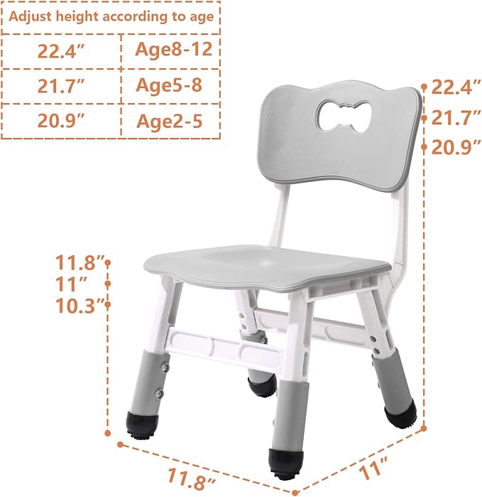 4 Piece Kids Chair Set 3 Levels Adjustable Stackable Kids Chairs Ideal - Image 2