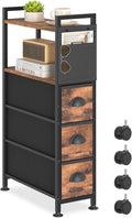 3 Drawer Narrow Dresser Side End Table Small Spaces, Slim Nightstand Bedside by Oppro
