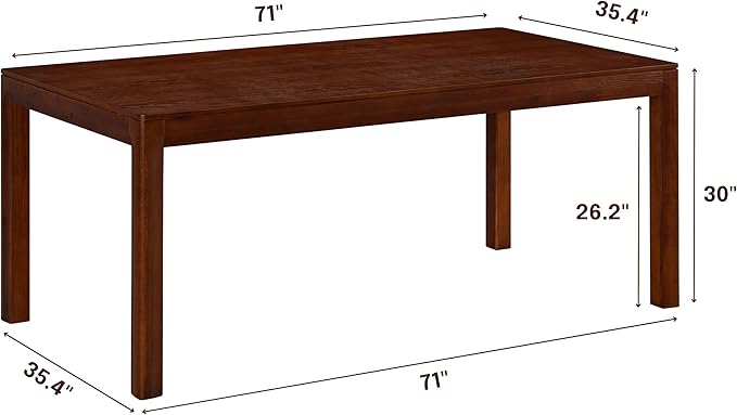 NTC Flow 71 Inch Modern Design, Rectangular Dinner Table - Image 2