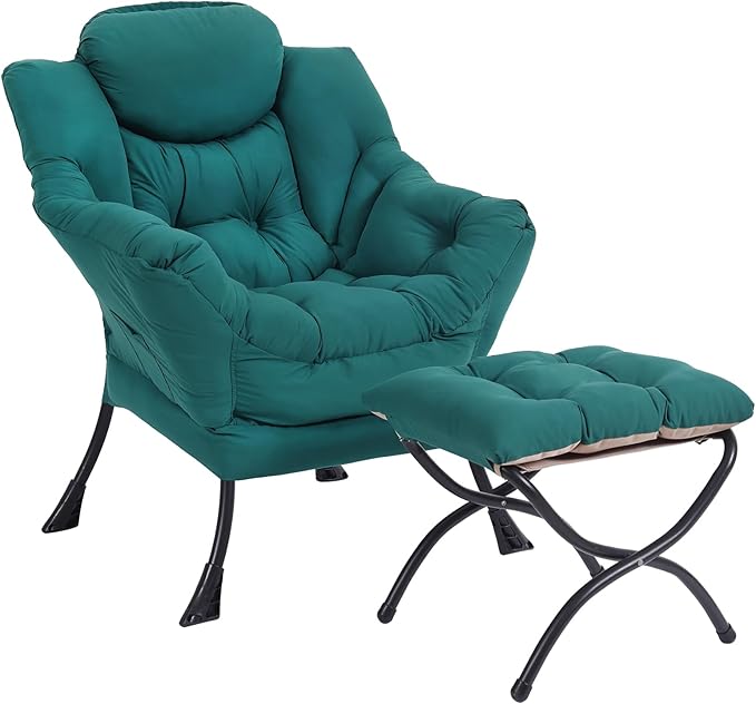 Lazy Chair with Ottoman, Modern Accent Chair Contemporary Lounge Leisure Sofa by SESHINELL