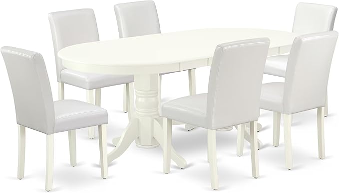 East West Furniture VAAB7-LWH-64 7 Piece Dinette Set Consist of an Oval Dining by EastWestFurniture