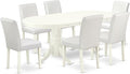 East West Furniture VAAB7-LWH-64 7 Piece Dinette Set Consist of an Oval Dining by EastWestFurniture