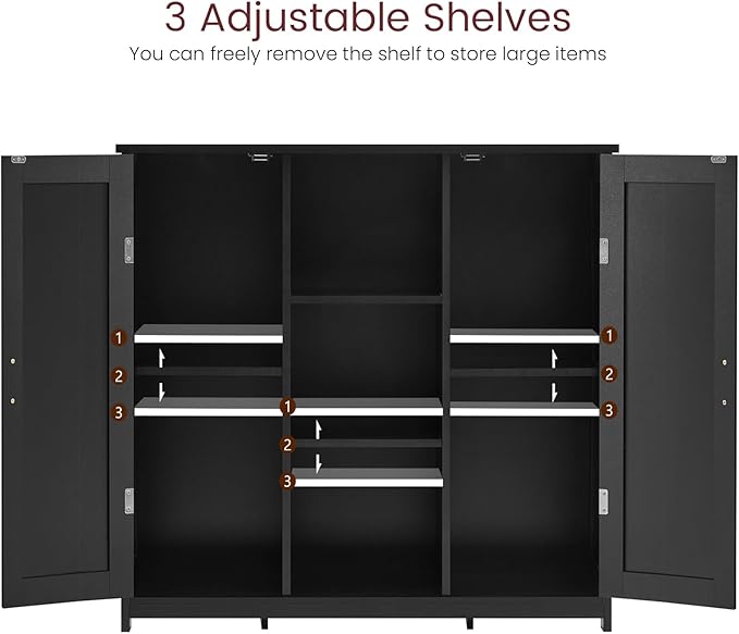 Iwell Storage Cabinet with 2 Doors and 4 Storage Shelves, Bathroom Cabinet - Image 5